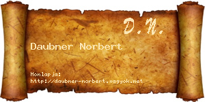 Daubner Norbert névjegykártya